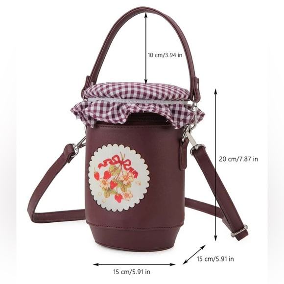 NEW Strawberry 🍓 Jelly/ Jam Jar Crossbody Bag - Picture 4 of 5